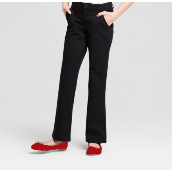 girls black uniform pants